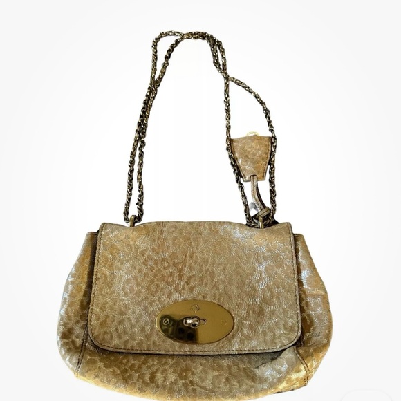 Authentic Mulberry Shrunken Lily in Reverse Gold Glitter Leopard Print- Vintage - Picture 3 of 7